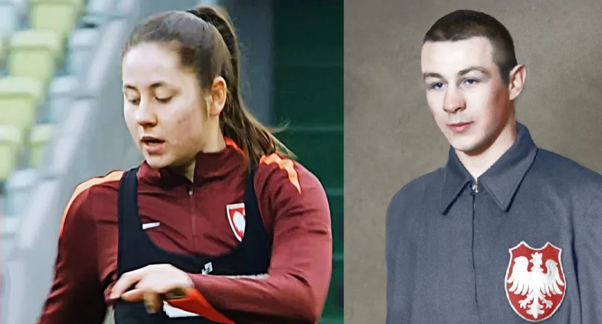 Piłka nożna kobiet, Orzełek piersi sport Olimpijskie korzenie Jagody Cyraniak - zdjęcie, fotografia