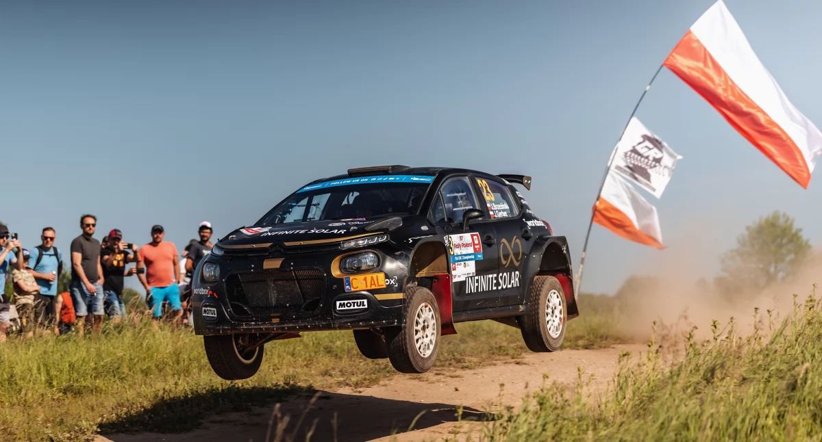 Sporty motorowe, Brzeziński Gerber wiceliderami Dobra jazda poznaniaków Rajdzie Polski - zdjęcie, fotografia