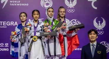 Lena Kaszkowiak z AZS AWF Poznań z medalem Mistrzostw Świata